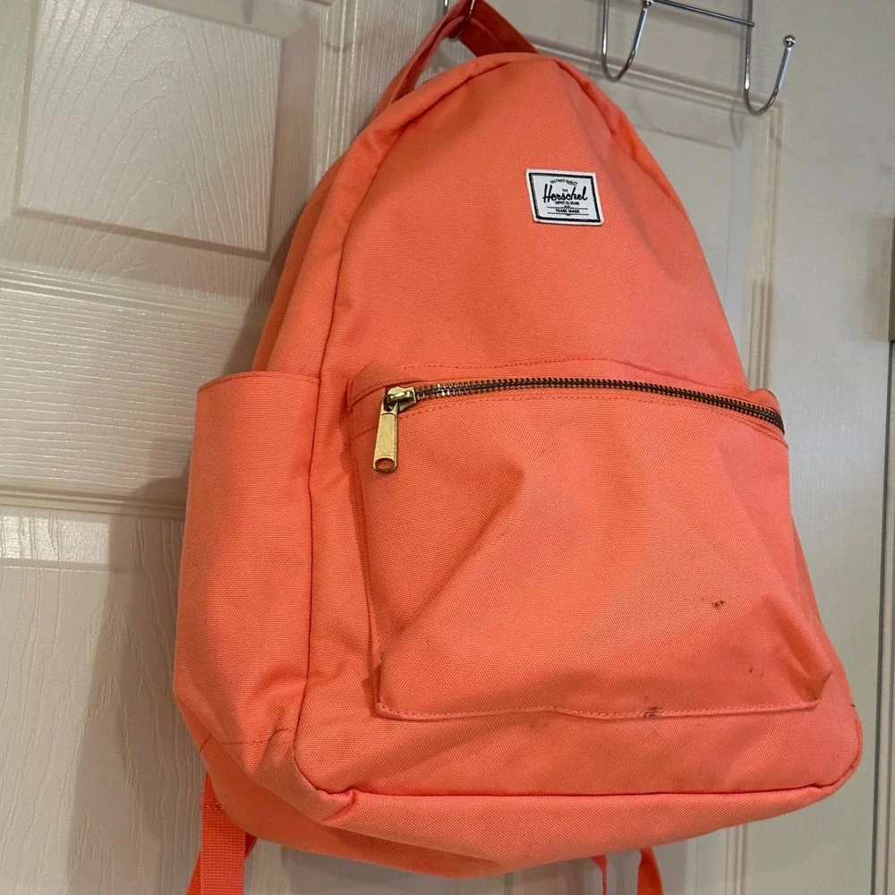 Herschel Supply Co Heritage Backpack Neon Coral Peach Canvas Daypack Bag